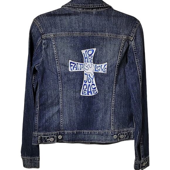 Levi's Jackets & Blazers - Levi's Trucker Denim Jean Jacket With Customized Patch On Back Womens Medium NWT